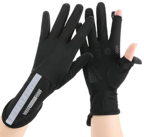Handschuhe Anti-UV Fahrhandschuhe Damen Herren Rutschfeste Sporthandschuhe UPF 50+ Sonnenschutz Fahrradhandschuhe Eisseide Handschuhe Elastische Fingerhandschuhe für Outdoor Autofahren Radfahren