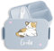 Kinder Bento Box Midi Lunchbox für Mepal Bentobox - Süße Katze Katzen Cat Cats Mieze Miezekatze - 900 ml - Hellblau - brotzeitdose fächern personalisierte brotdose katzenmotiv lunch vesperdose