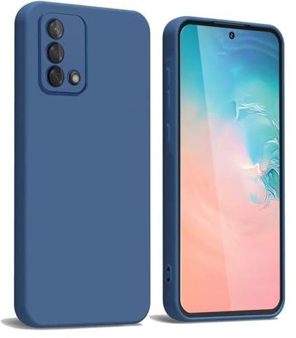 WBWONE Hülle für Oppo A74 4G Case, Silikon Handyhülle mit Stoffauskleidung Dünne Weiche TPU Soft Stoßfest Schutzhülle Cover - Blau