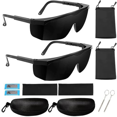 Thapncow 2er-Pack Laser-Augenschutzbrille, Schutzbrille mit Etui, blendfreie Laserbrille, Lichtschutzbrille für Laser-Beauty-Betreiber, Augenschutz und Laser-Haarentfernung