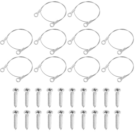 QUARKZMAN 10 Stück Drahtseil Edelstahl, 10cmx1,5mm 304 Edelstahl Stahlseil mit Ösen Verbindungsmittel mit Selbstschneidenden Schrauben für Verbinden Möbel Lampenaufhängung