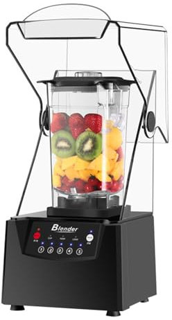 LSHFYV Smoothie Blender, 2L Commercial Stand Mixer, 2200W Multifunctional Blender Mixer, Pulse Function, Adjustable Speed, Automatic Cleaning, 17000 R/Min, Smoothie Blender
