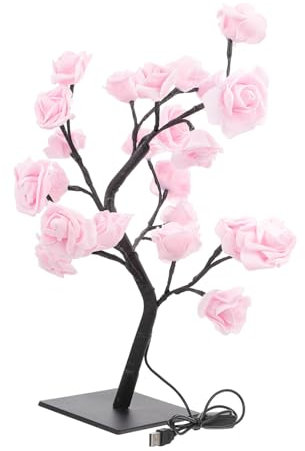 OSALADI Led Rosenbaum Lampe Dekorative Schreibtischleuchte Energiesparendes Nachttischlicht Für Zuhause Büro Und Wohnzimmer Leicht Zu Bedienen Dekorieren