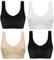 Marielle 4 Pack Super Comfort Bra, Thick Double Material Women's Sleep Bras, Sports Bra, Premium Quality, Seamless, No Wires! - 4 Pack Black - XXX Large