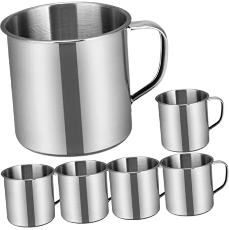 MAGICLULU Edelstahlbecher Kinder 6 Stück Rostfrei Sturzfest Leicht Für Camping Picknick Trinkbecher Mit Glatten Kanten