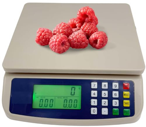 Digital Price Scale 30kg – Retail Shop Scale with Cost Display, USB & Battery Powered – 1g Precision – Weighs in g/kg/lb/oz – Tare & PCS Functions – Ideal for Butchers, Grocers, Market Stalls