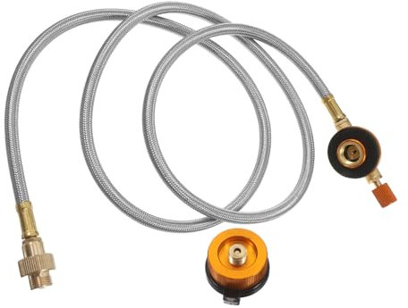 Gatuida Camping Gasadapter Nachfüllschlauch Für Gasgrill Und Campingkocher EIN Steuerventil Adapter Für Gaskartuschen Langlebige Verbindung