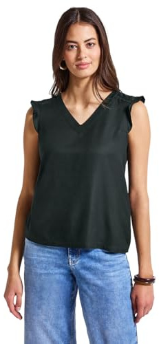 Street One V-Neck Top mit Häkeldetails