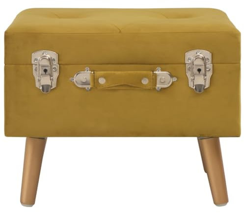 Generico kangqiling Hocker mit Stauraum 40 cm senfgelb aus Samt, gelb, 329252
