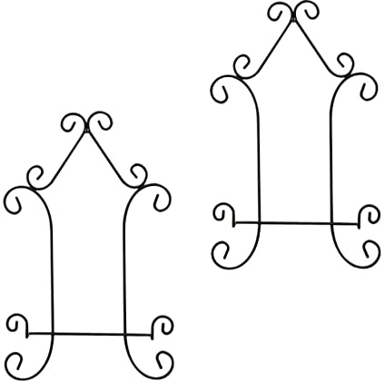 BAZEITFLOW 2pcs Iron Easel Painting Display Stand Wall Display Holder Plate Storage Rack Artwork Hanging Rack for Home Decor