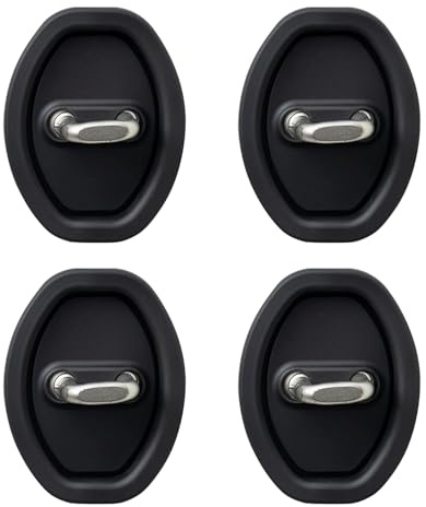 Ethlomoer 4PCS Car Door Lock Cover, Shock Absorption & Rust Prevention Buffer, Car Interior Decoration Accessories, Black