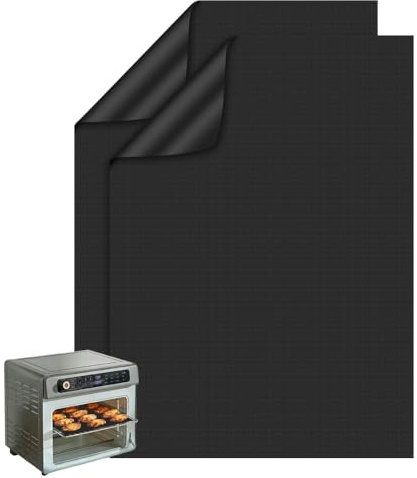 OSDUE Dauerbackfolie für Backofen, 2er-Set Große Ofeneinlagen BBQ Grillmatte Backpapier Wiederverwendbar Robuste Antihaft Teflon Backmatte für Ofen Grill Mikrowelle BPA- und PFOA-frei (32 x 50 cm)