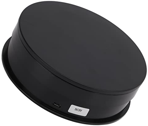 FILFEEL 15 cm Drehbarer Präsentationsständer, 360 Grad Elektrischer Drehteller für Fotografie-Produktshows mit Energiesparender Beleuchtung