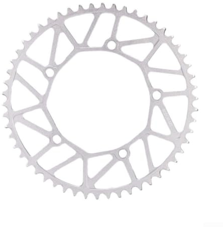 Plato de bicicleta individual 130 mm, plato de aluminio, 46, 50, 52 dientes, plato plegable, ligero, 5 agujeros, anillo de cadena para bicicleta de carretera, 130 mm, resistente (plata 56T)