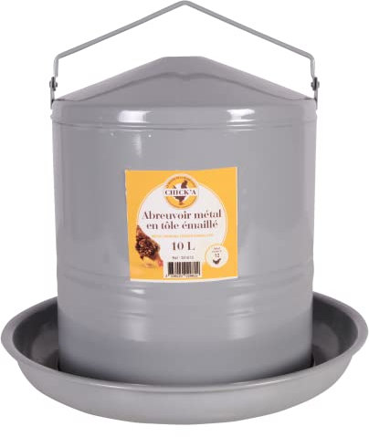 horizont CHICK'A Geflügeltränke Hühnertränke 10 l, Metalltränke, automatische Tränke für Hühner oder Geflügel, perfekt als Wassertränke oder Wasserspender, Das Zubehör für Ihren Stall