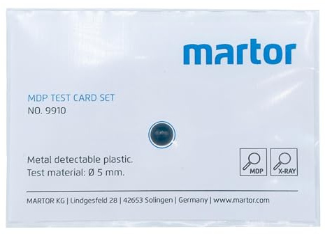 MARTOR Prüfkarte metalldetektierbar, Kugeln 2,5–8 mm, Metalldetektor | Sicherheitscheck, Qualitätskontrolle, Lebensmittel- & Pharmaindustrie, Metalldetektoren, No. 9910.09