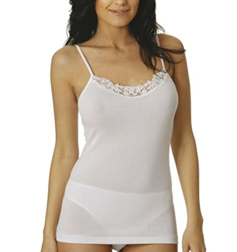 Vajolet Canottiera Donna Cotone Filo Scozia Selina SS5059 Bianco O Nero (Bianco, 3 M IT Donna)