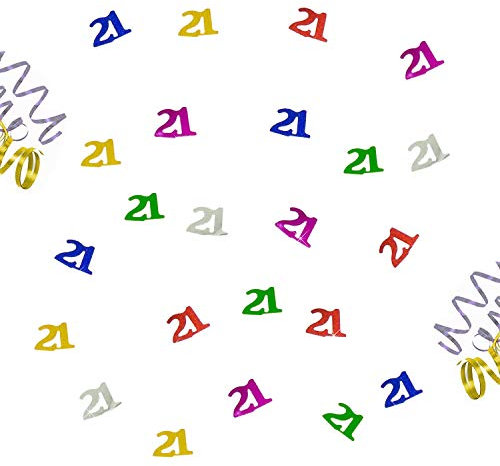 Oblique Unique® 21. Geburtstag Jubiläum Konfetti bunt Tisch Deko Streudeko 14g