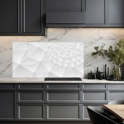 banjado Küchenrückwand Glas ohne Bohren 110x55cm – Glasrückwand Küche mit Motiv Nautilus/Spritzschutz Küchenrückwand Glas/selbstklebende Küchenrückwand Platte - magnetisch & beschreibbar