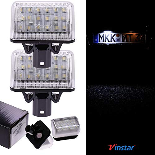 VINSTAR LED Kennzeichenbeleuchtung E-geprüft CAN-Bus 18 LEDs je Modul 6000 Kelvin kompatibel mit Allen Modellen in der Produktbeschreibung