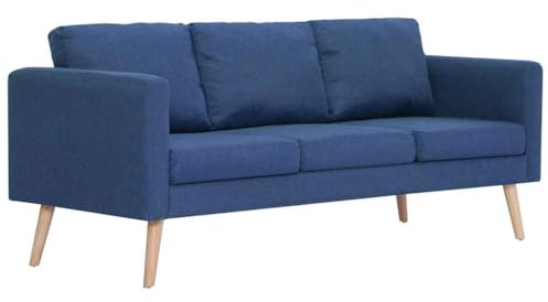 vidaXL 3-Sitzer-Sofa Stoff Blau