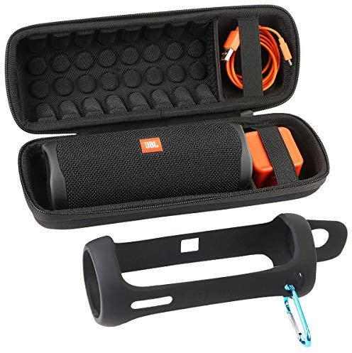 Khanka Duro Viaje Estuche Bolso Funda para JBL Flip 5 Altavoz Bluetooth portátil (con Funda de Silicona)
