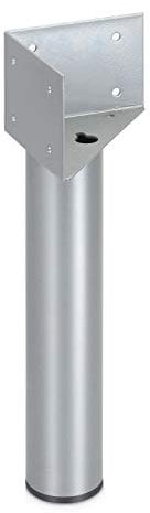 Pied de Meuble 246 x 50 mm y compris l'Angle de Montage 100 x 100 x 70 mm revêtu de Poudre d'Argent Angle de Lit de SO-TECH