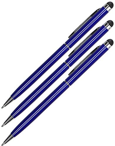 3X Stylus Pen Eingabestift für iPhone iPad Smartphone Tablet Handy kapazitiver Touchscreen Stift Tabletstift dunkelblau