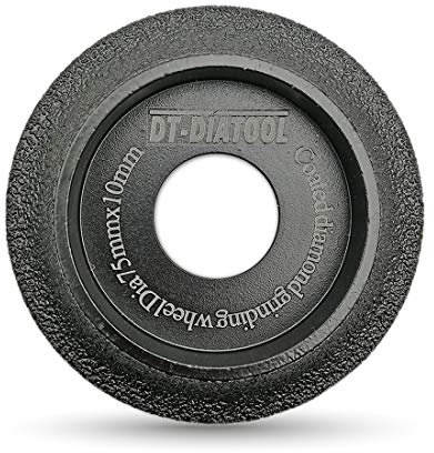 DT-DIATOOL Meule diamant pour bord demi-arrondi 75 mm pour marbre, granit, quartz, céramique, pierre artificielle épaisseur 10 mm