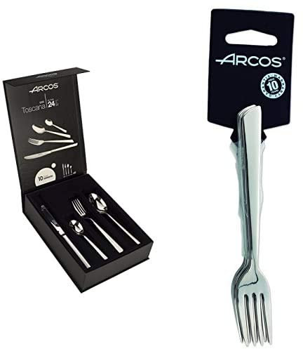 Arcos Toscana Juego de cubiertos (24pzas.) + Toscana Juego de tenedores de almuerzo, 140 mm, 6 piezas (6piezas)