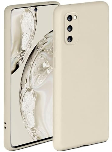 ONEFLOW Soft Case für Samsung Galaxy S20 / S20 5G Hülle aus Silikon mit Kameraschutz, Silikonhülle mit erhöhtem Schutz fürs Display, Backcover Schutzhülle, weiche Handyhülle, Creme