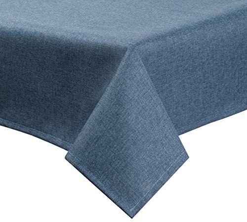 Royal Schneider Tischdecke Tischtuch Tischläufer Tischwäsche Gastronomie Leinen Optik Kollektion einfarbig pflegeleicht waschbar eckig rund oval NEU!, Dunkelblau - 5506, Tischdecke - Oval 120x180cm
