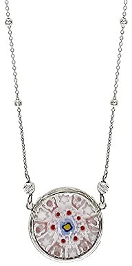 Venetiaurum - Collier avec pendentif en Murrina en verre de Murano et argent 925 - Bijoux Certifié Made in Italy