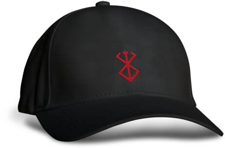 Brand of Sacrifice Berserk Cap Sport Hat - Anime Manga Japanese Japan Guts Hawk Demons Apostles Logo Symbol TV Show Cartoon Athletic Outdoor Gift Present, Black Prime, Einheitsgröße