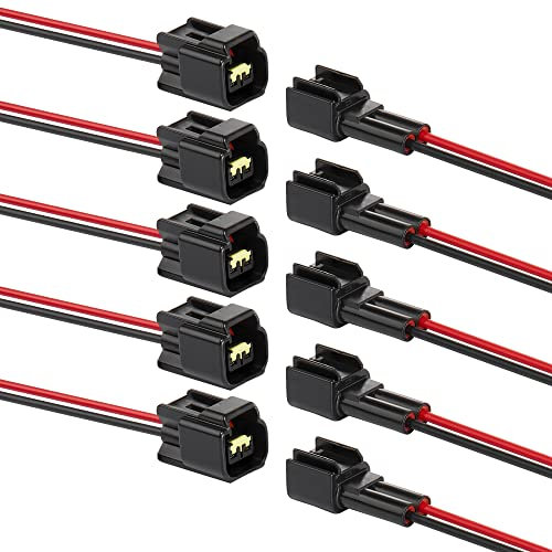 ZHOFONET Connecteur Electrique Etanche,Voiture Fiche etanche,Connecteur de Câble Automobile à 2 Pin Fil 16 AWG, pour Moto Scooter Auto Truck Marine 5pairs