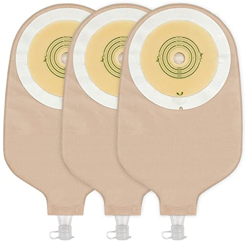 Ceeport 20 PCS Urostomy Bag Drainable Pouches with Measure Card, One Piece Ostomy Supplies for Colostomy Ileostomy Stoma Care, Cut-to-Fit