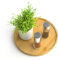 Lazy Susan Organizer Homerays da 22,9 cm, antiscivolo, in bambù, Lazy Susan, per cucina, portaspezie rotante per armadio da cucina, piatto girevole in legno per piano di lavoro della cucina