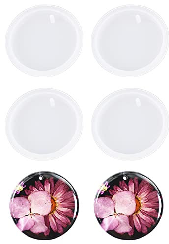 Weenkeey 4 pezzi rotondo portachiavi in silicone stampo cerchio portachiavi Charms resina epossidica stampo forma rotonda resina stampi di colata per artigianato fai da te gioielli ciondolo