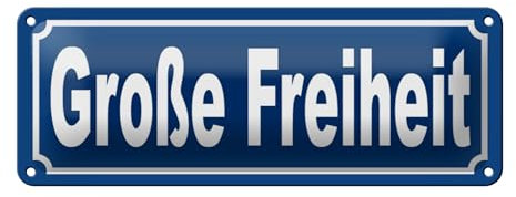 FEMER Blechschild Große Freiheit 27x10cm Hamburg St. Pauli Clubs Dekoration