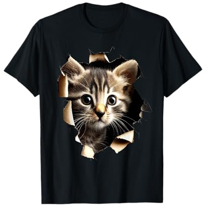 Katzen Motiv Kunst Cat Design Hauskatze MIAU Ich Liebe Katze T-Shirt