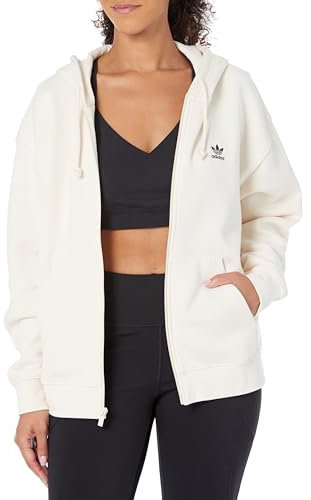adidas Originals Essentials Damen Oversize-Boyfriend-Hoodie mit durchgehendem Reißverschluss, Wonder White, XXS