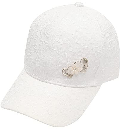 ZLYC Casquette de camionneur d'été pour femme - Casquette de baseball tendance - En maille respirante, Broches blanches, taille unique