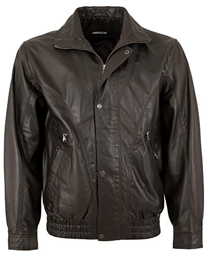 Maddox - Herren Echtleder Lederjacke Blouson Lammnappa braun Größe 58