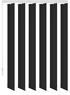 ERSATZLAMELLEN 8 FARBEN 250 CM LANG INDIVIDUELL KÜRZBAR AUSTAUSCHLAMELLEN LAMELLENVORHANG (Schwarz, 5er Set)