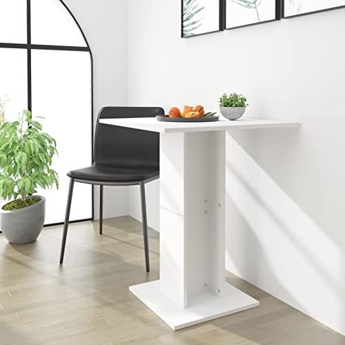 Homgoday Bistrotisch Weiß 60x60x75 cm Holzwerkstoff - Eleganter Stehtisch für Wohnzimmer & Küche Model802102