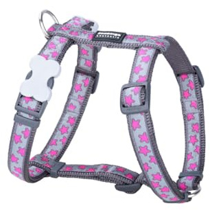 Red Dingo On Cool Hundegeschirr, 25-39 cm, Rosa, Grau