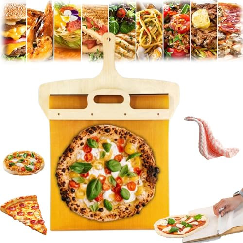 Pizza Scorrevole Effesto 30 X 60 Cm, Sliding Pizza Peel, Kitchen Sliding Pizza Peel Pizza Shovel with Handle, The Pizza Peel That Transfers Pizza Perfectly, Non-stick Sliding Pizza Peel (1pcs)