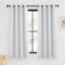 KGORGE Thermo Vorhänge gegen Hitze Verdunkelungsvorhang Weiss Ösenvorhang 2er Set 160 x 140 cm(HxB) Verdunkelnde Gardinen Wohnzimmer Modern Kurz, Grauweiß
