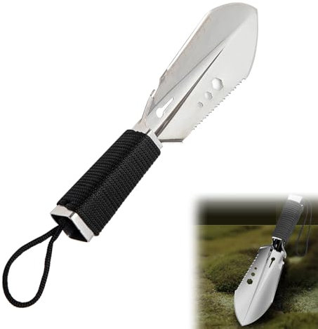 Pelle de Camping, Mini Portable Pelle de Militaire, Pelle de Survie, Pelle de Jardin Militaire, 8 en 1 Pelle de Survie Multifonction, Pelle Multifonction, Pelle Tactique pour Couper Branches, Camping