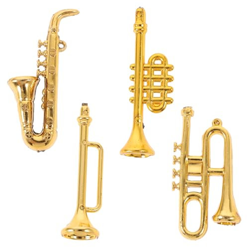 VICASKY 4stücke Miniature Saxophone Model Teiliges Puppenhaus Instrumenten- Für Fotografie Und Miniatur-szenen Inklusive Saxophon Trompete Tuba Und Klarinette